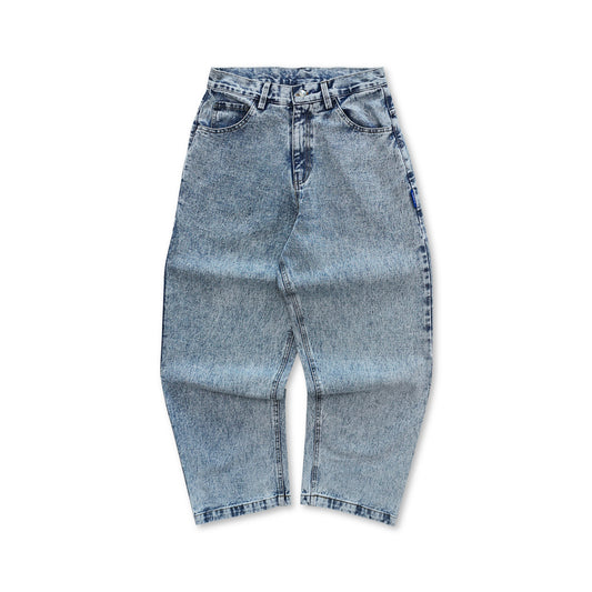 DIRTYBUSINESS SMOKE BAGGY PANTS BLUEWASH DENIM