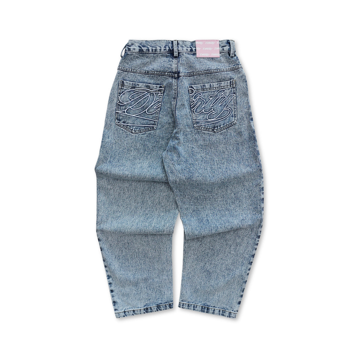 DIRTYBUSINESS SMOKE BAGGY PANTS BLUEWASH DENIM