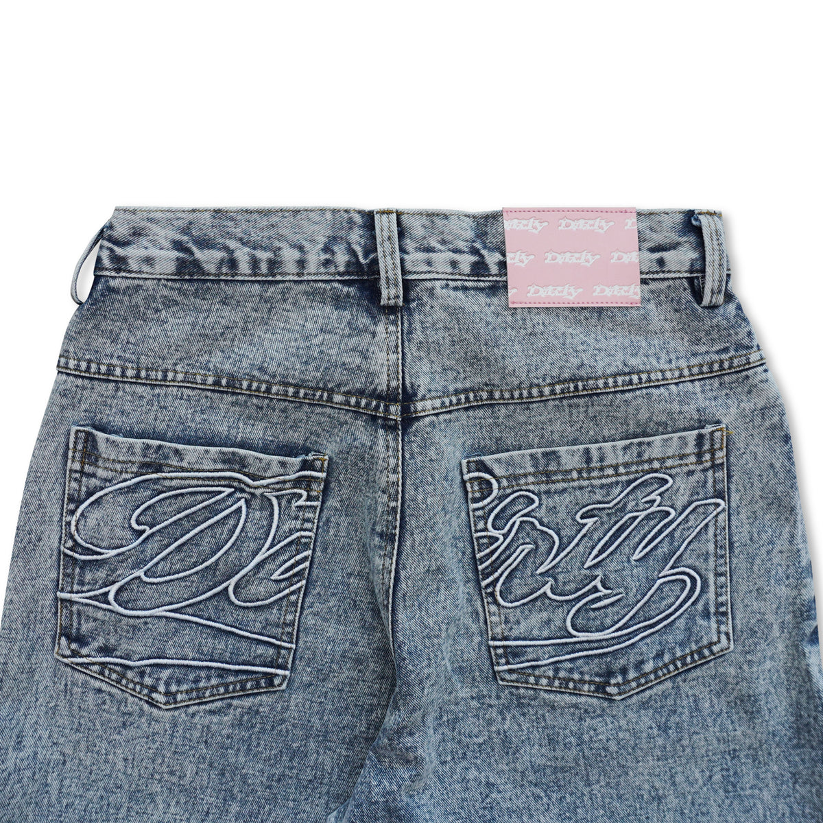DIRTYBUSINESS SMOKE BAGGY PANTS BLUEWASH DENIM