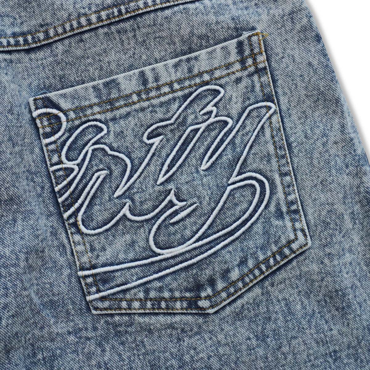 DIRTYBUSINESS SMOKE BAGGY PANTS BLUEWASH DENIM