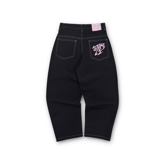 DIRTYBUSINESS RUBY PINK BAGGY PANTS RAW DENIM