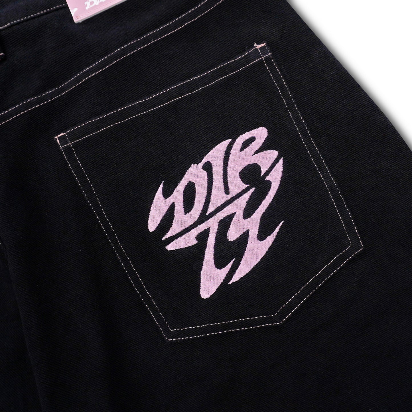 DIRTYBUSINESS RUBY PINK BAGGY PANTS RAW DENIM