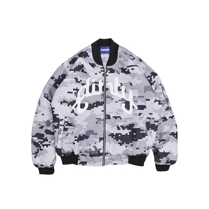 DIRTYBUSINESS ONESET DIZZY CAMO BOMBER BAGGY PANTS