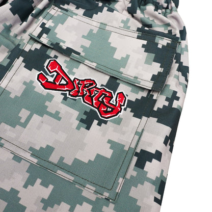 DIRTYBUSINESS VELOUR CAMO PIXEL JORTS