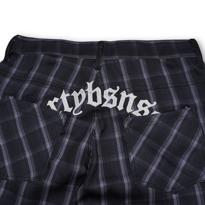 DIRTYBUSINESS LUKE JORTS PLAID BLACK