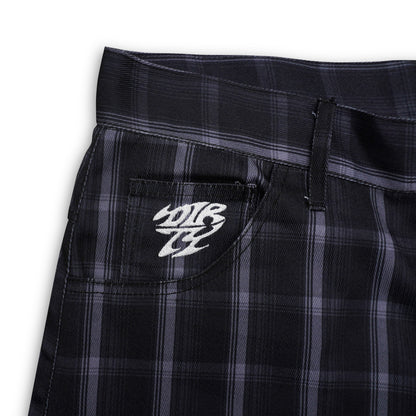 DIRTYBUSINESS LUKE JORTS PLAID BLACK