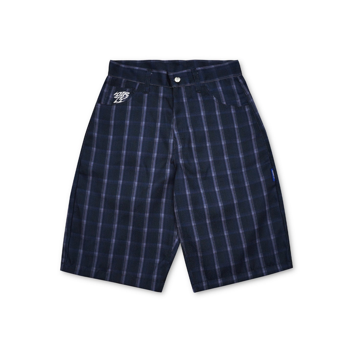 DIRTYBUSINESS LUKE JORTS PLAID NAVY