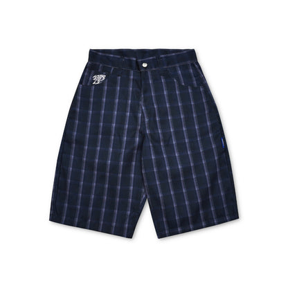 DIRTYBUSINESS LUKE JORTS PLAID NAVY