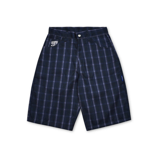 DIRTYBUSINESS LUKE JORTS PLAID NAVY