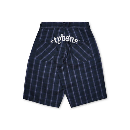 DIRTYBUSINESS LUKE JORTS PLAID NAVY
