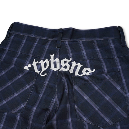 DIRTYBUSINESS LUKE JORTS PLAID NAVY