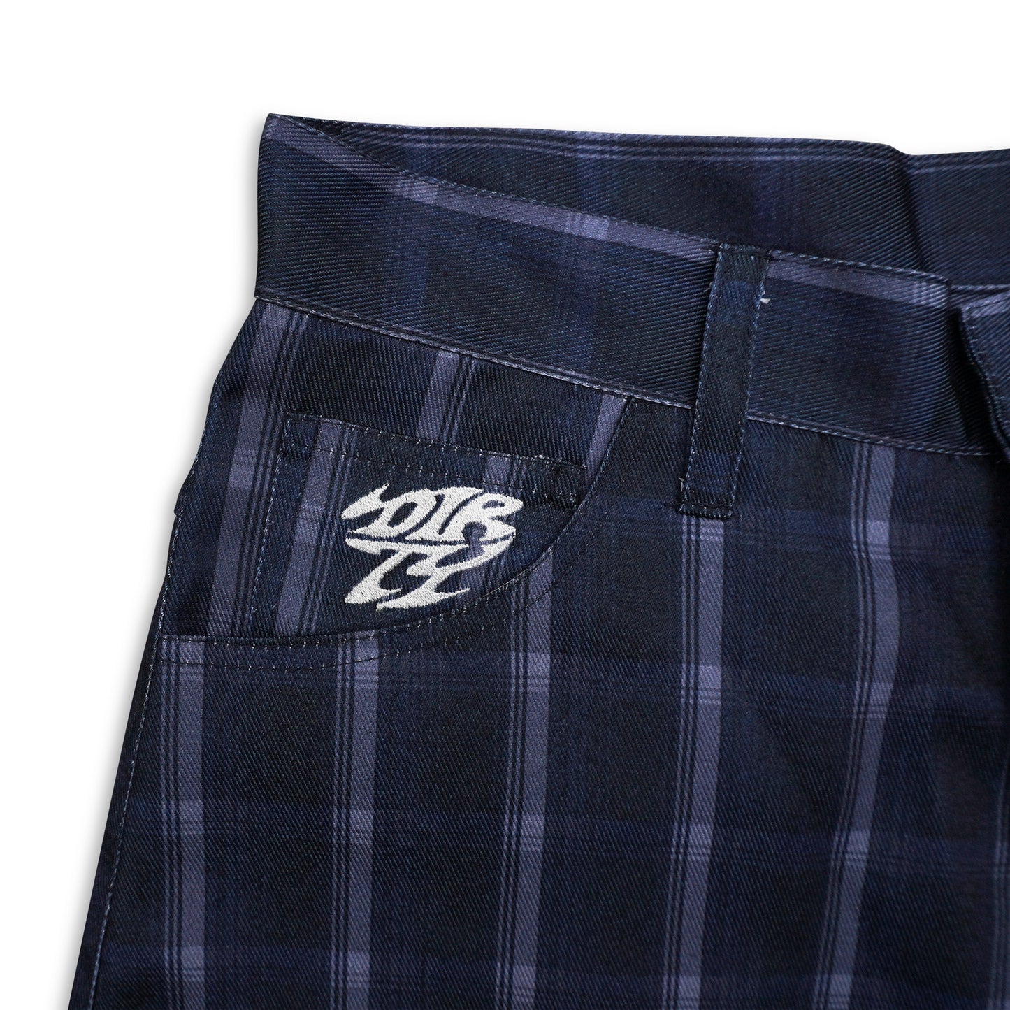 DIRTYBUSINESS LUKE JORTS PLAID NAVY