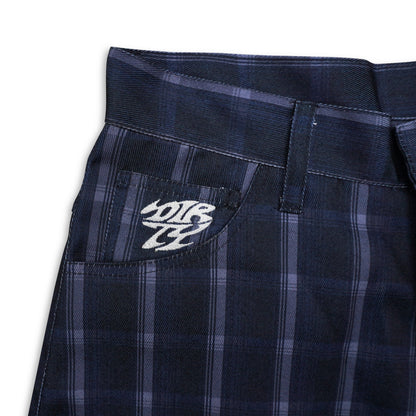 DIRTYBUSINESS LUKE JORTS PLAID NAVY
