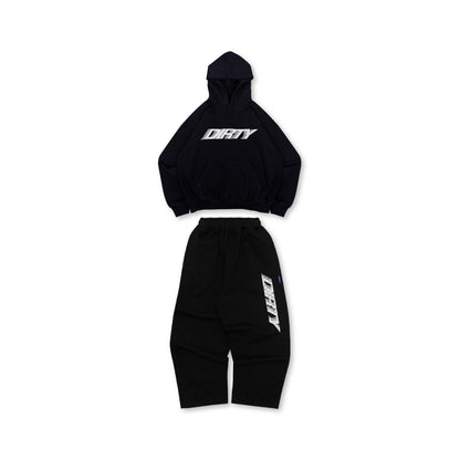 DIRTYBUSINESS BEATRICE ONESET HOODIE BAGGY PANTS BLACK