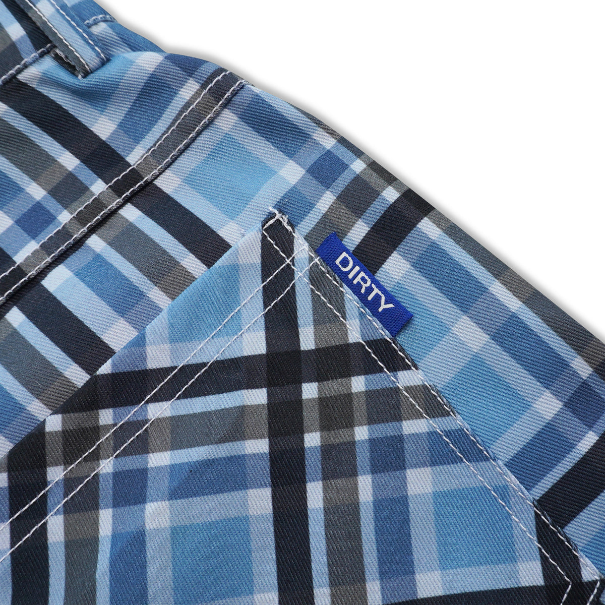 DIRTYBUSINESS NUKE PLAID SHORT PANTS SKY BLUE