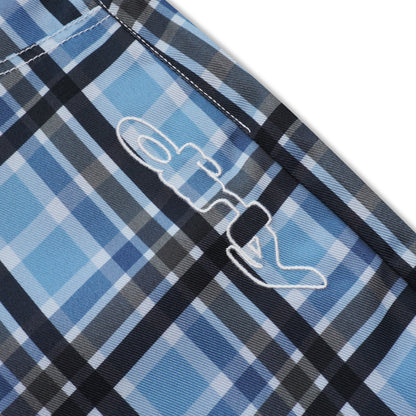 DIRTYBUSINESS NUKE PLAID SHORT PANTS SKY BLUE