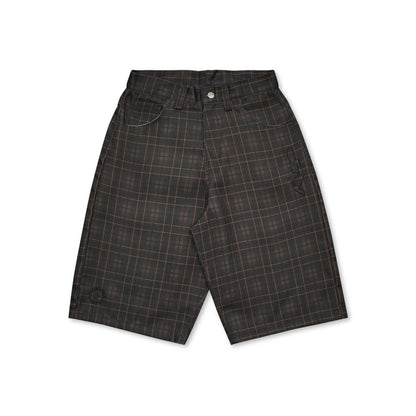 DIRTYBUSINESS NUKE PLAID SHORT PANTS BROWN