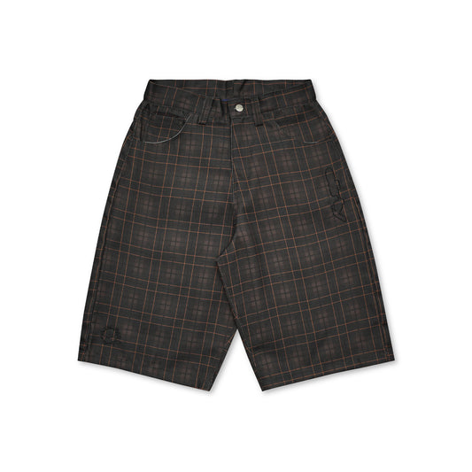 DIRTYBUSINESS NUKE PLAID SHORT PANTS BROWN