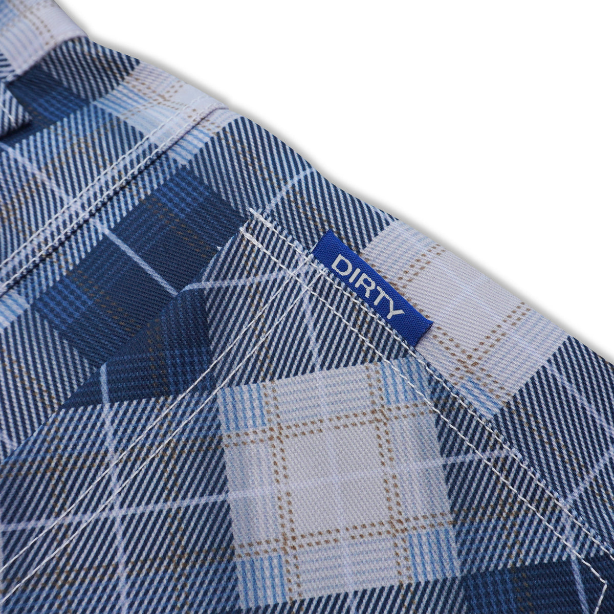 DIRTYBUSINESS NUKE PLAID SHORT PANTS WHITE BLUE