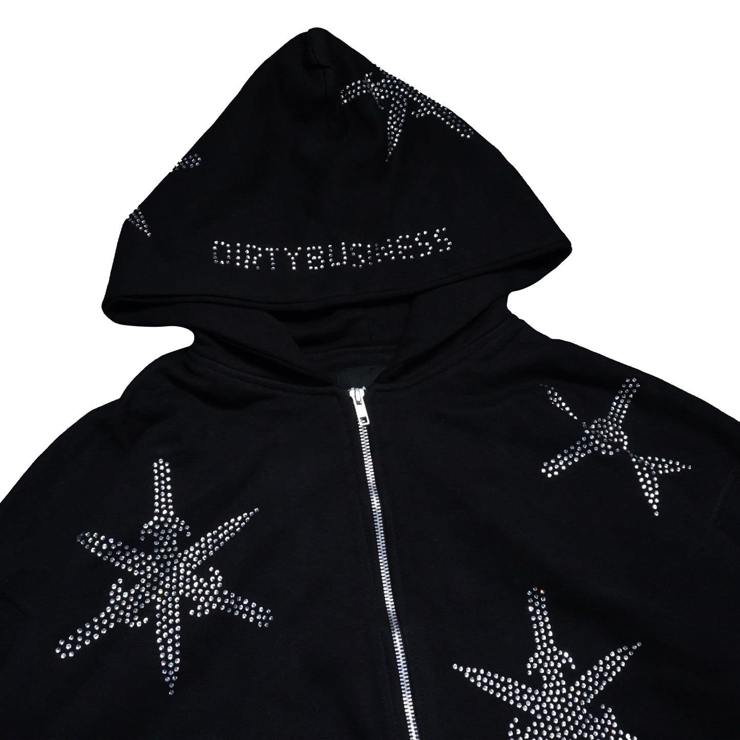 Sword Rhinestone Zip Hoodie Heavyweight Boxy Fit