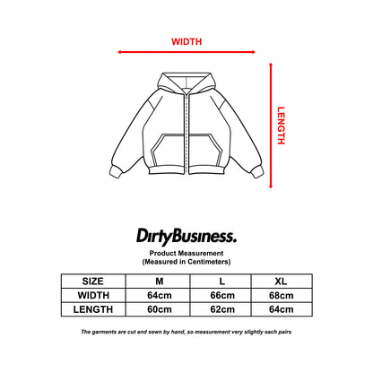 Sword Rhinestone Zip Hoodie Heavyweight Boxy Fit