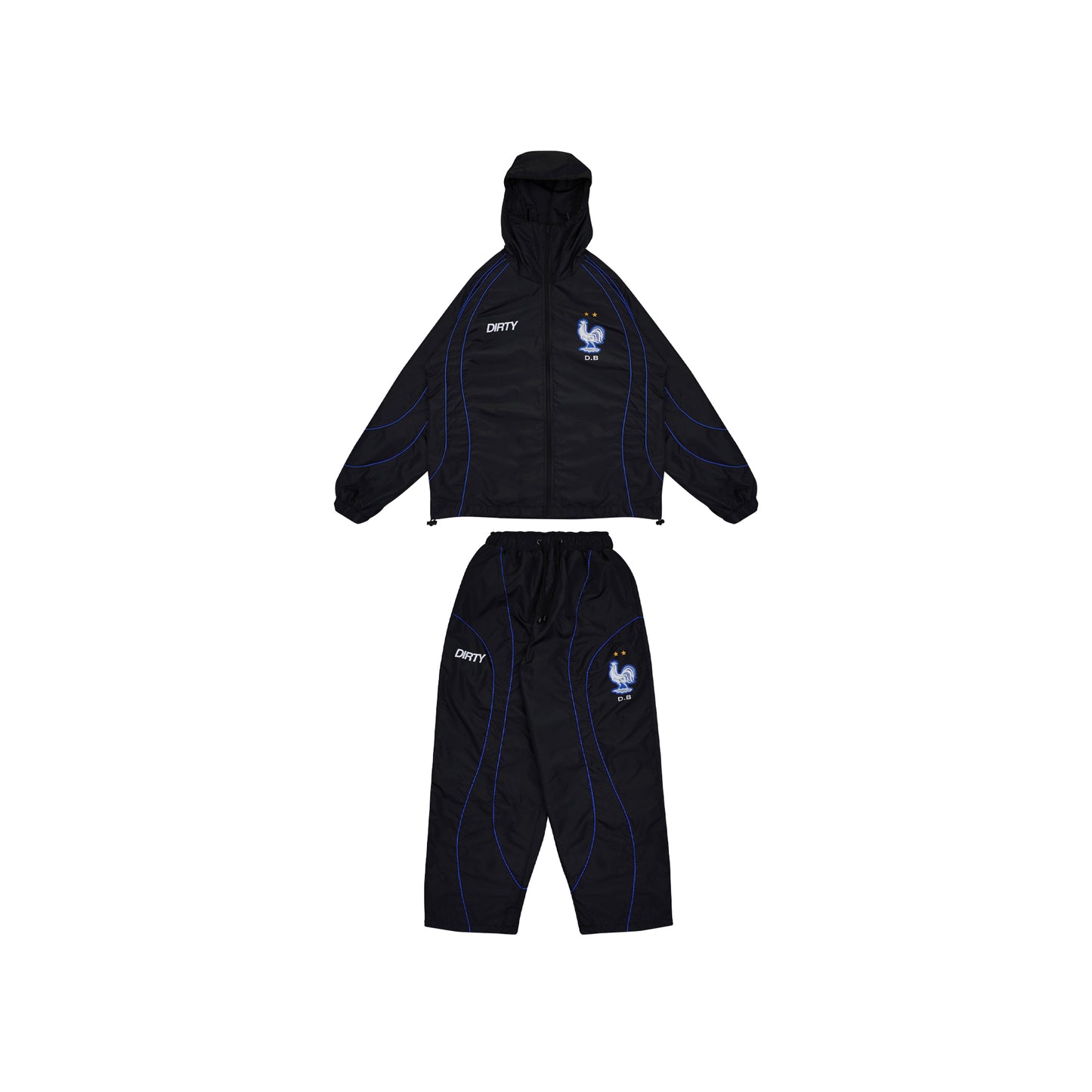 DIRTYBUSINESS ONESET KANTE BLACK TRACKSUIT TRACKPANTS
