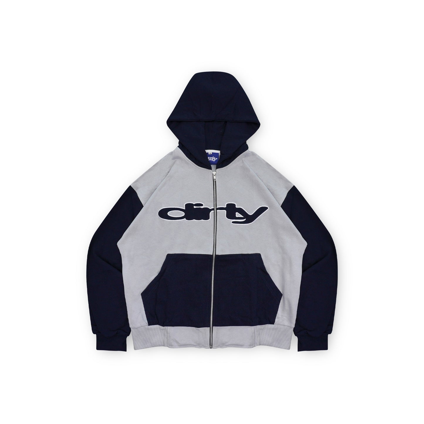 DIRTYBUSINESS MARCO GREY NAVY ZIP HOODIE