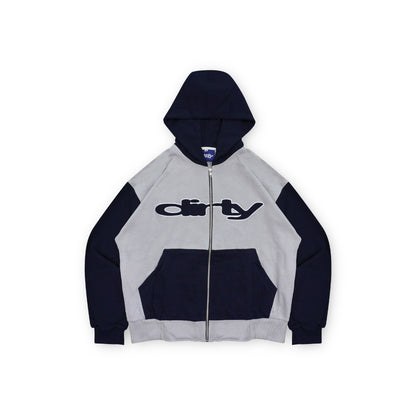 DIRTYBUSINESS MARCO GREY NAVY ZIP HOODIE