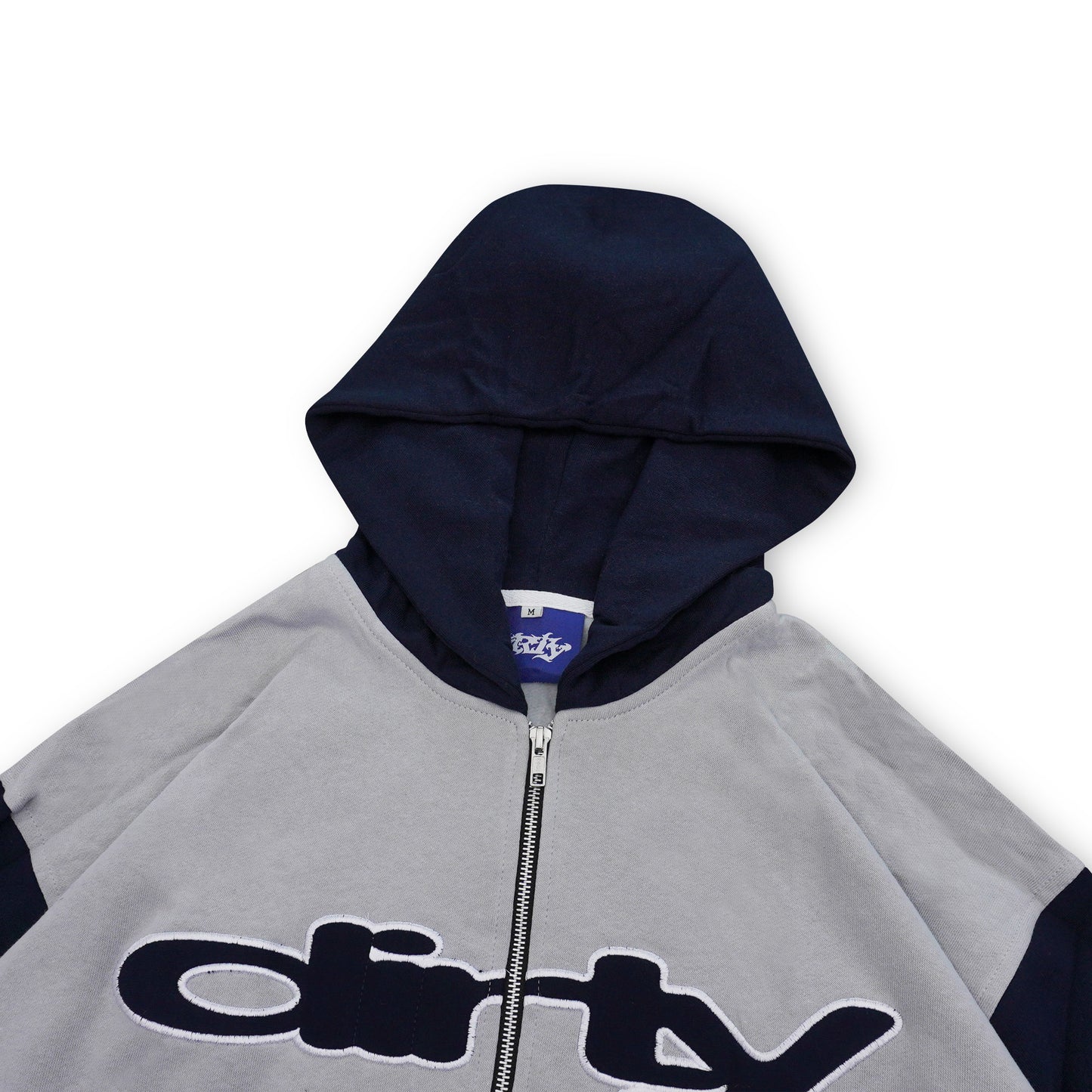DIRTYBUSINESS MARCO GREY NAVY ZIP HOODIE