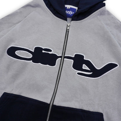 DIRTYBUSINESS MARCO GREY NAVY ZIP HOODIE