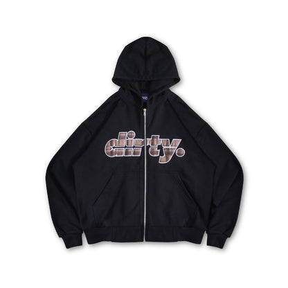 DIRTYBUSINESS THEODOR ZIP HOODIE BOXY BLACK