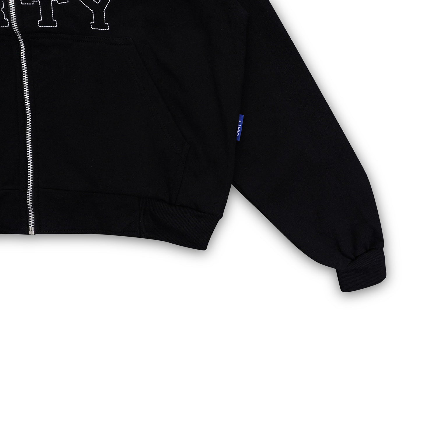 DIRTYBUSINESS GLOW ZIP BLACK HEAVYWEIGHT HOODIE BOXY FIT