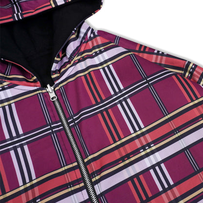 DIRTYBUSINESS REVERSIBLE PLAID ZIP HOODIE MOSKOW RED