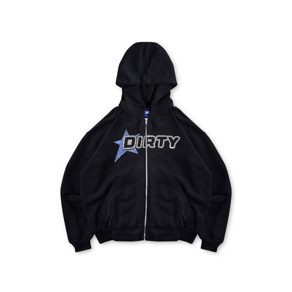 DIRTYBUSINESS ZIP HOODIE RHINESTONE STAR