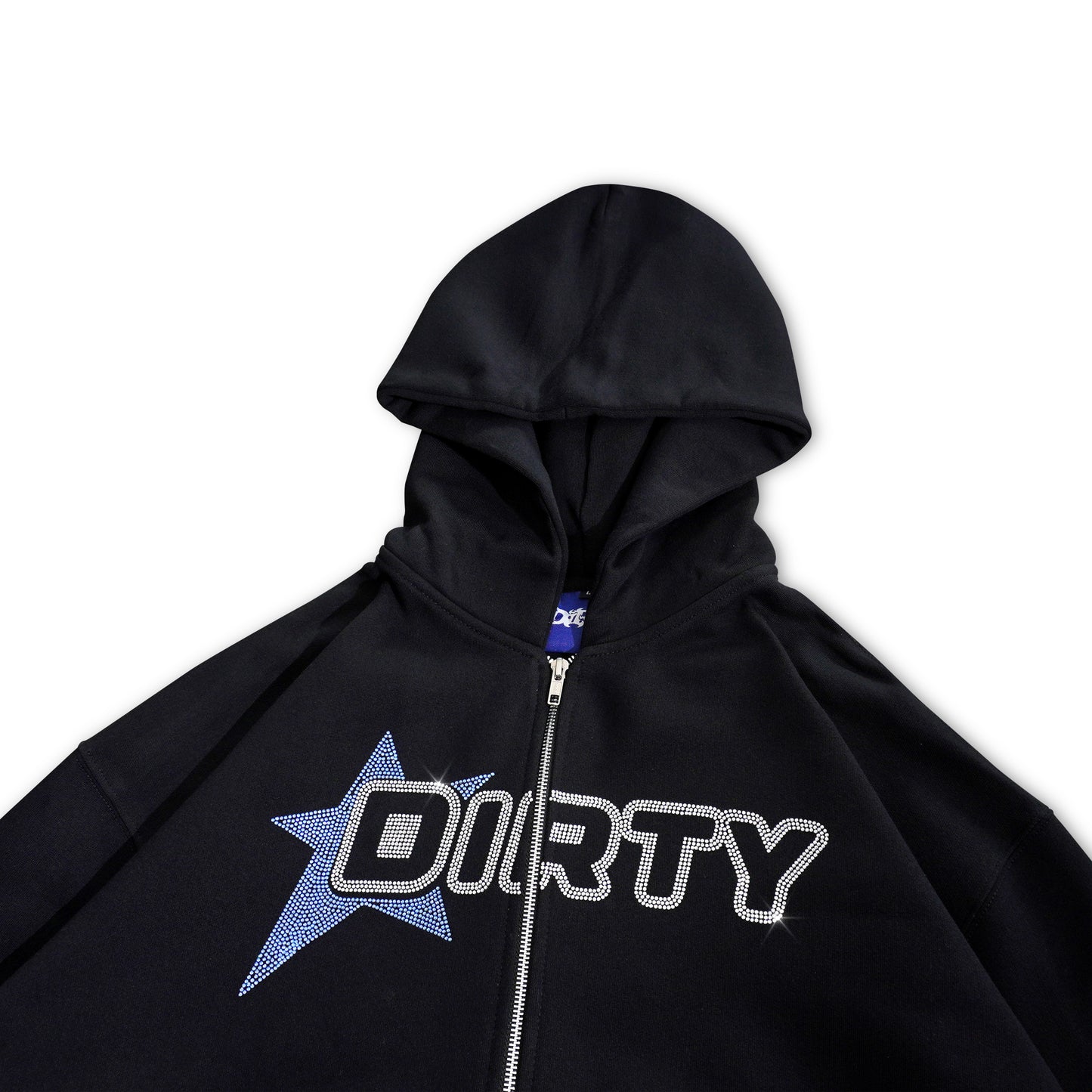 DIRTYBUSINESS ZIP HOODIE RHINESTONE STAR